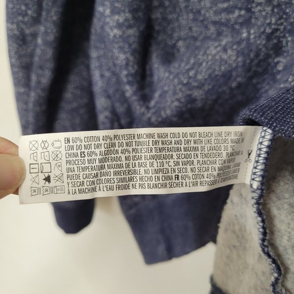 21 Men Sweatshirt Mens L Blue Long‎ Sleeve Shawl Collar Toggle Fleece Outdoor - Picture 5 of 10